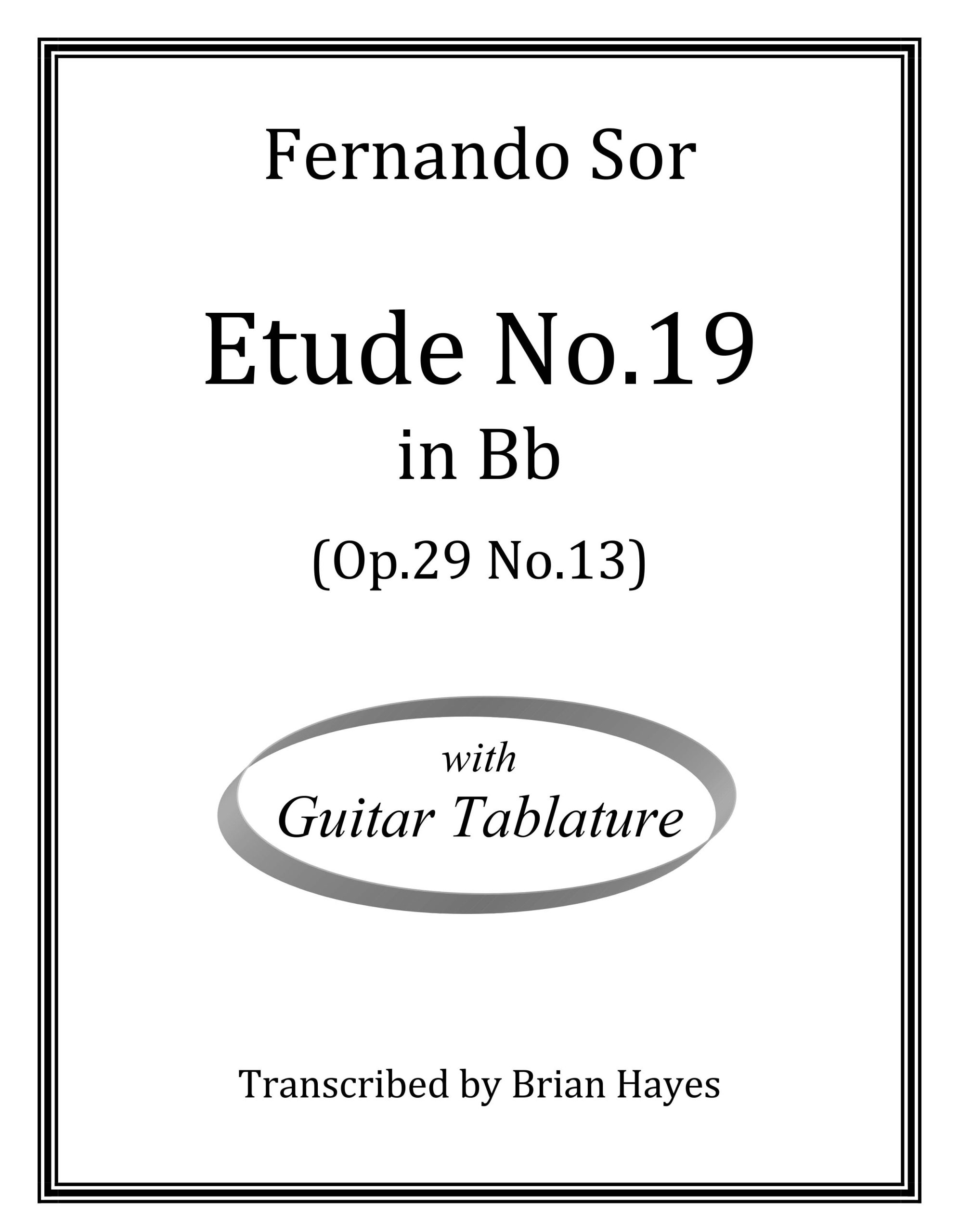 Etude No.19 in B flat (Op. 29. No. 13) (Fernando Sor)