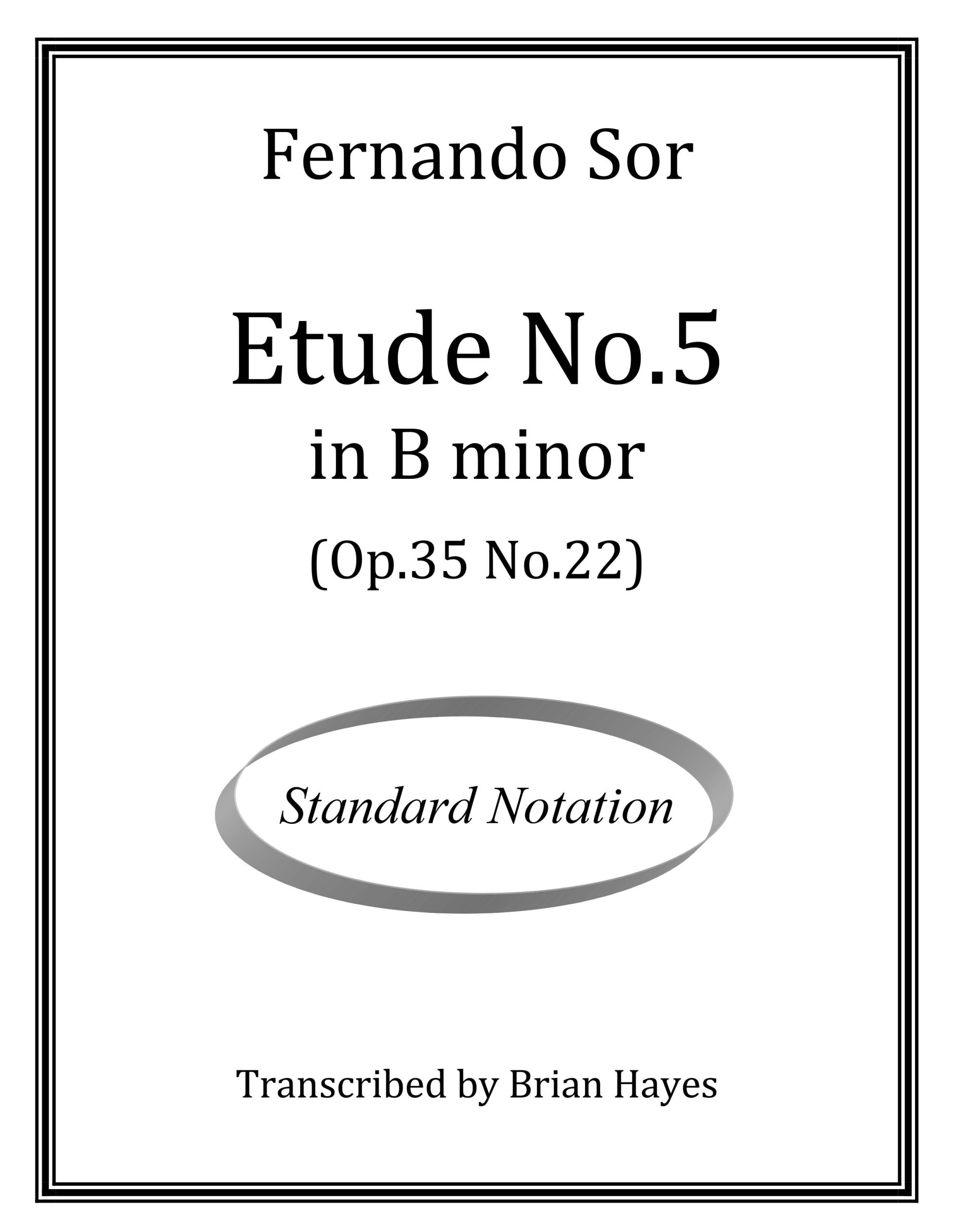 Etude No.5 in B minor (Op.35 No.22) (Fernando Sor)