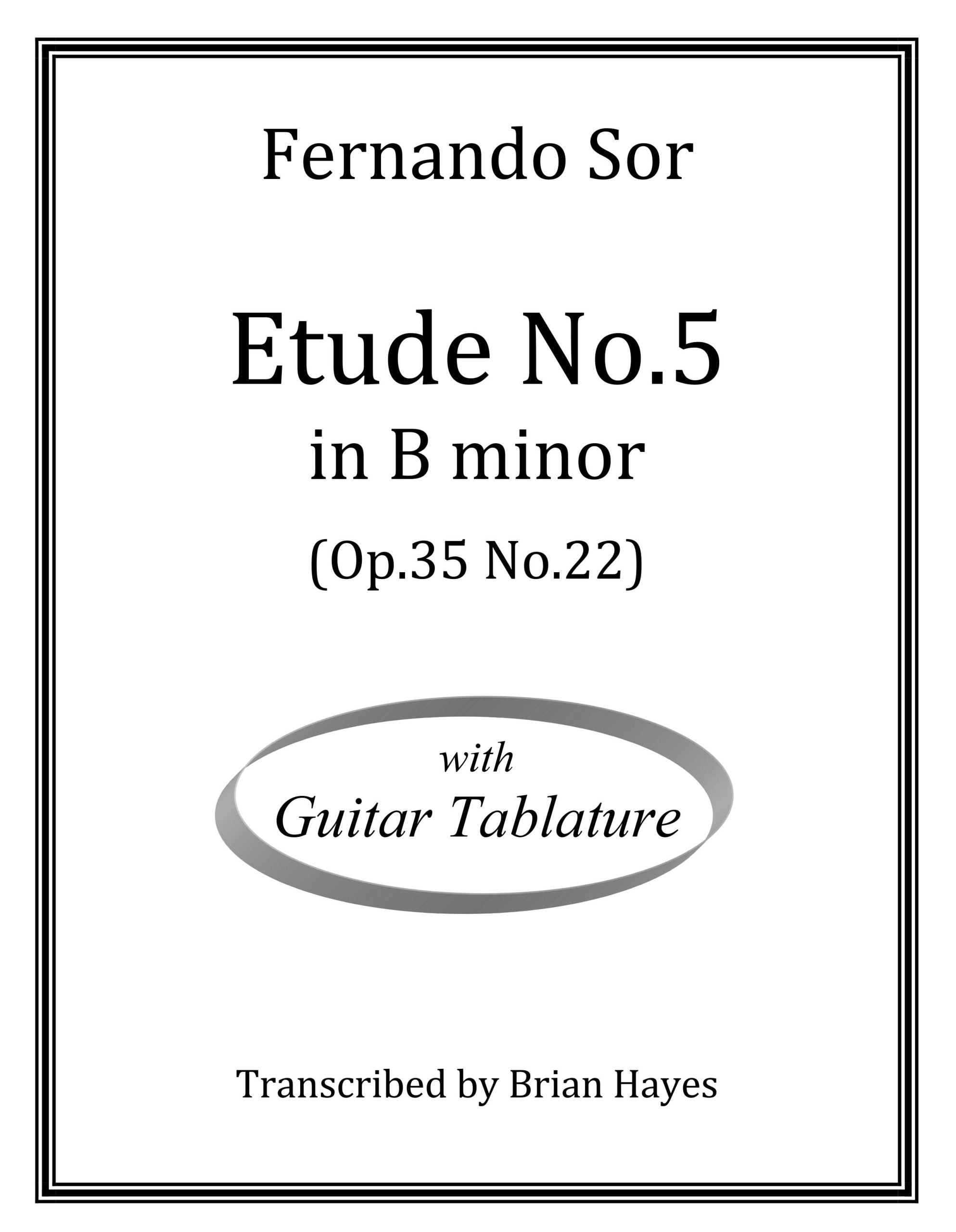 Etude No.5 in B minor (Op.35 No.22) (Fernando Sor)