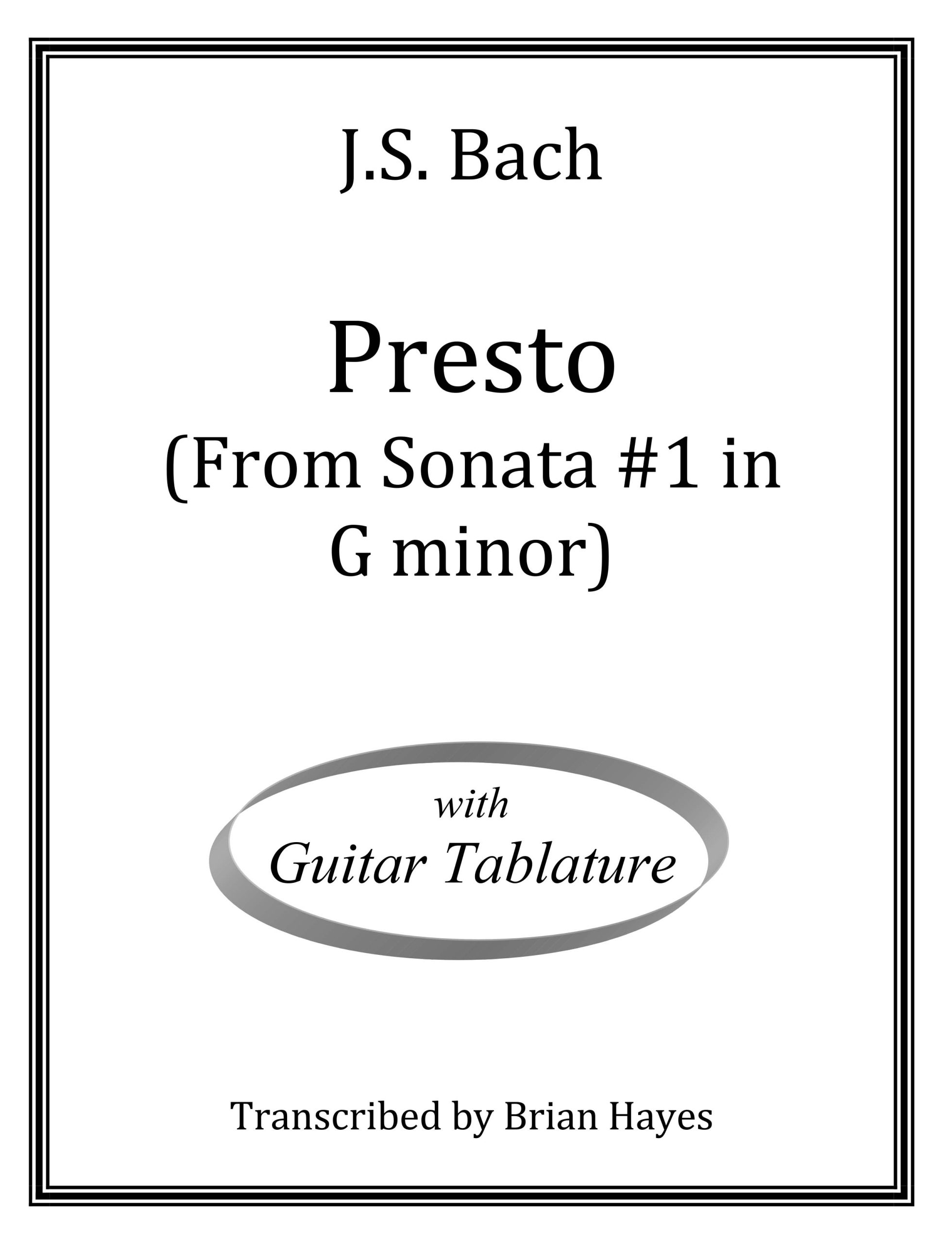 "Presto" from Sonata #1 in G minor (J.S. Bach)